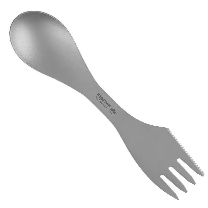 3-В-1 Титановая Спортивная Походная ложка-вилка Резак Комбинированная Уличная