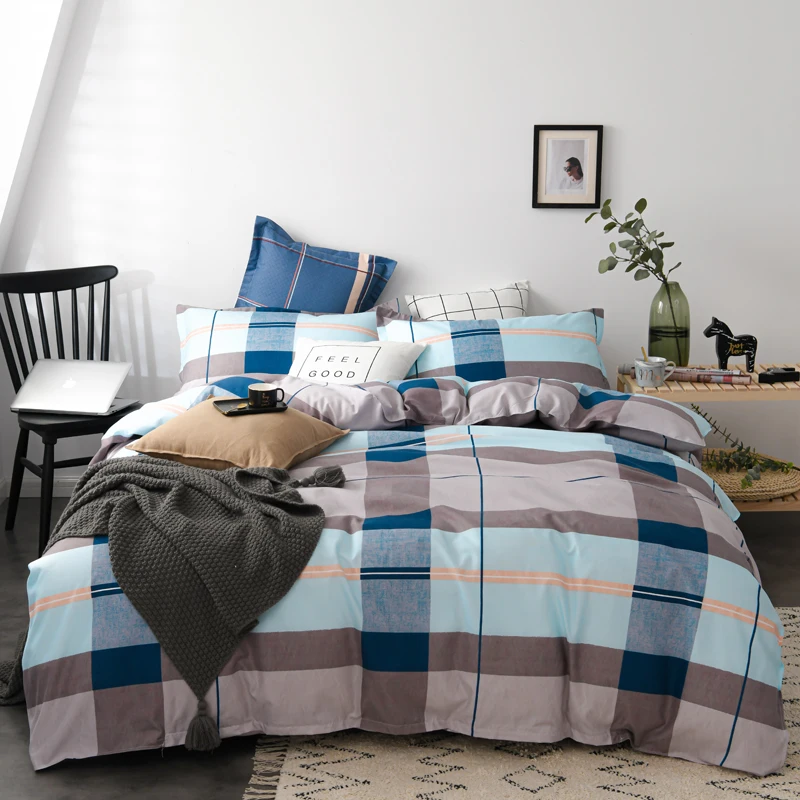 

G141~Dream blues super healing cotton four-piece set ins wind aesthetic rendering color cotton bedding