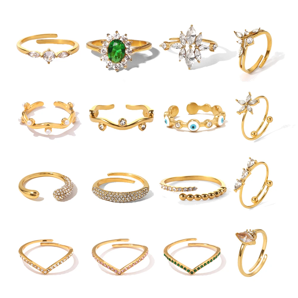 Минималистичное ювелирное изделие Uworld из 18-каратного золота Открытое кольцо на