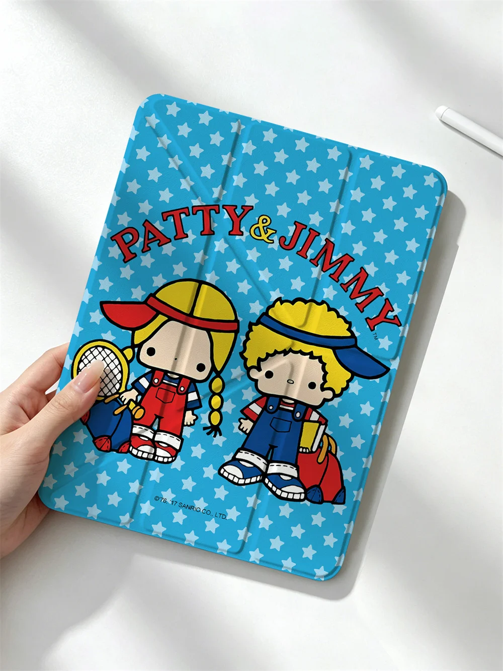 Фото Чехол Kawaii Star Print Patty&Jimmy Y-fold для iPad Air6/7/8 Pro11 2020-2022 Air4/5 10 7/8/9 Air3 A16 с отсеком для ручки, противоударный чехол №5