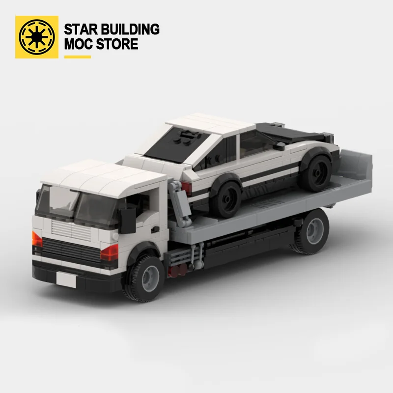 

MOC blocks for lego assembly header D Rescue flatbed trailer general model Speed series 8 grid car