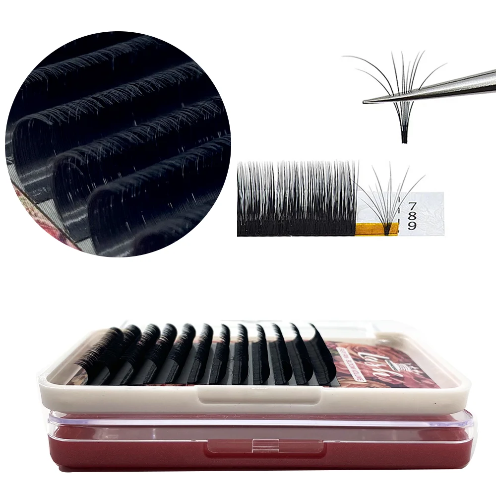 MASSCAKU Easy Fans Flowering Eyelashes Autofloracion Blooming Individual Lash Extensions Custom Packaging Eyelash Makeup Cilios images - 6