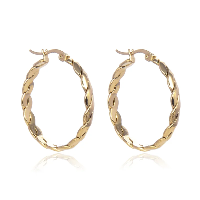 Новые популярные позолоченные металлические круглые серьги FYSARA с S-образной