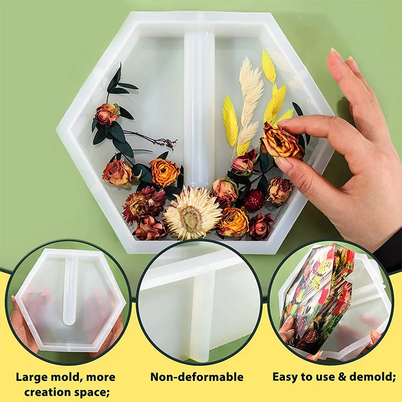 

Hydroponics Silicone Mold Round Rectangular Vase Flower Pot Plaster Resin Dripping Mold Flower Pot Gypsum Pottery Mold Decor