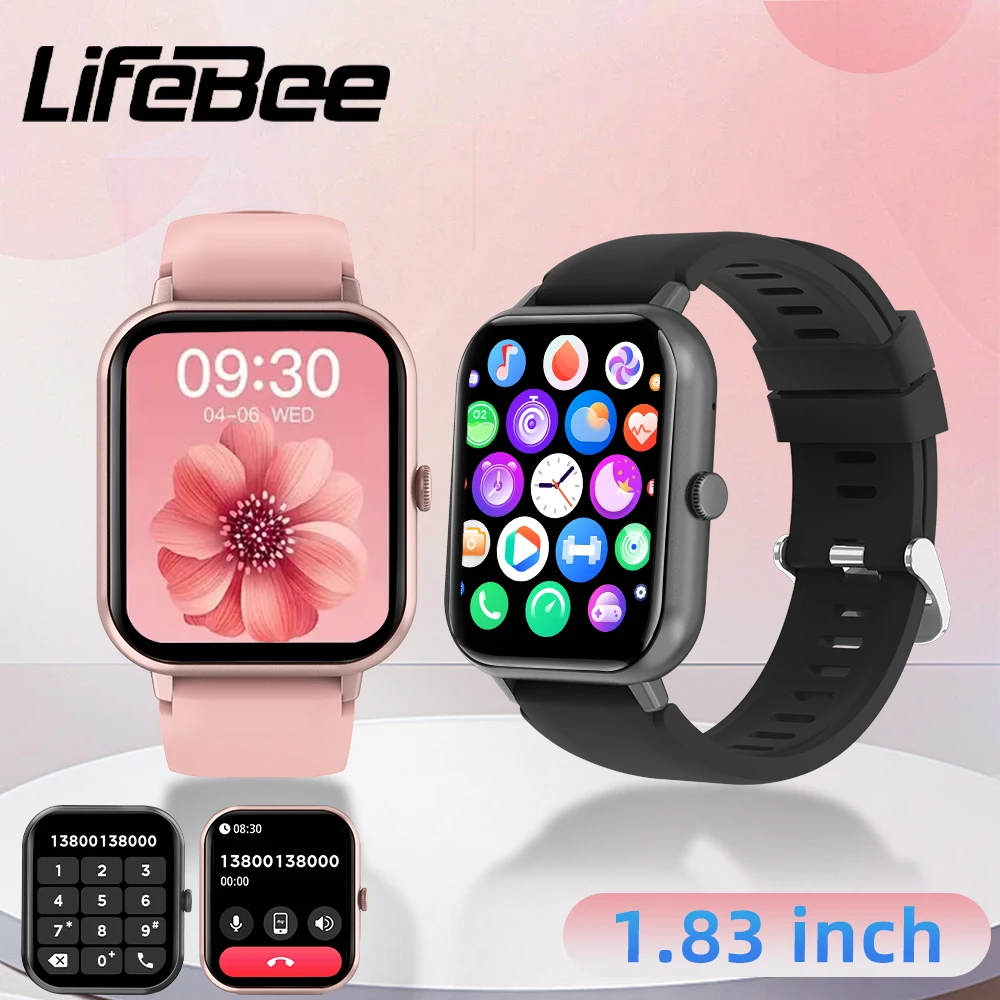 

[2023 New]Bluetooth Call Smart Watch for Men Women, LIFEBEE 1.83 inch Smartwatch Sport Fitness Tracker Waterproof Large Screen