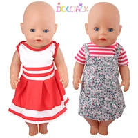 new born baby doll clothes fit american 18 inch girl43cm doll red color flower dress accessories our generation baby girls toy