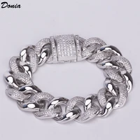 donia jewelry fashion european and american copper micro inlaid aaa zircon cuba bracelet box buckle mens hip hop style jewelry