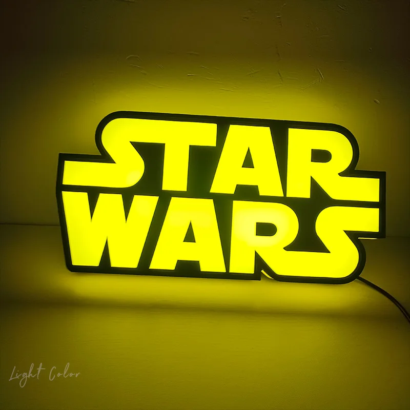 

Custom 3D Led Moive Starwar Logo Game Night Lights BOX Superhero bedroom decor Neon Lamp Kids Gift Gaming Room Man Cave Lights