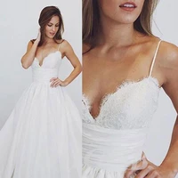 gogob simple a line r118 wedding dresses bridal gowns sexy spaghetti straps lace sweetheart floor length vestidos de novia
