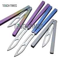 theone serifs clone machinewise balisong flipper trainer channel tc4 titanium handle d2 blade bushings system butterfly knife