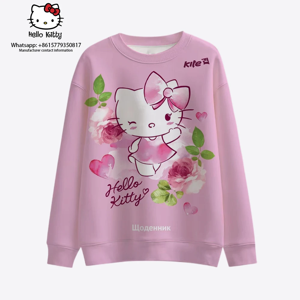 

Sanrio Hello Kitty new Christmas women's O-neck sweater cosplay "Merry Christmas" preppy Harajuku cute girl costume