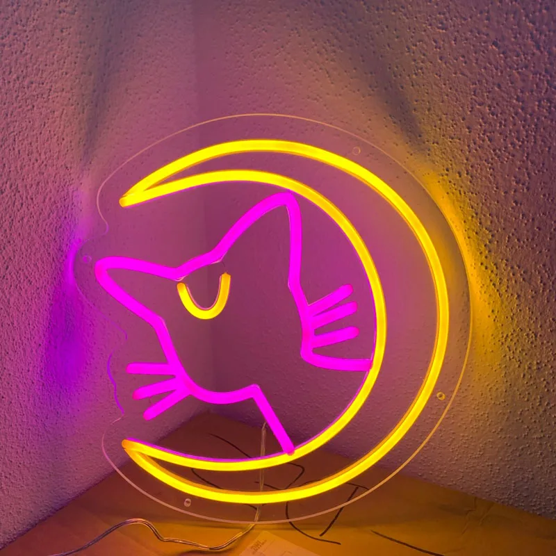 

Anime neon sign -Sailor Moon Luna cat bedroom neon sign/game room/living room wall decor art LED Neon Sign,Graduation gifts neon