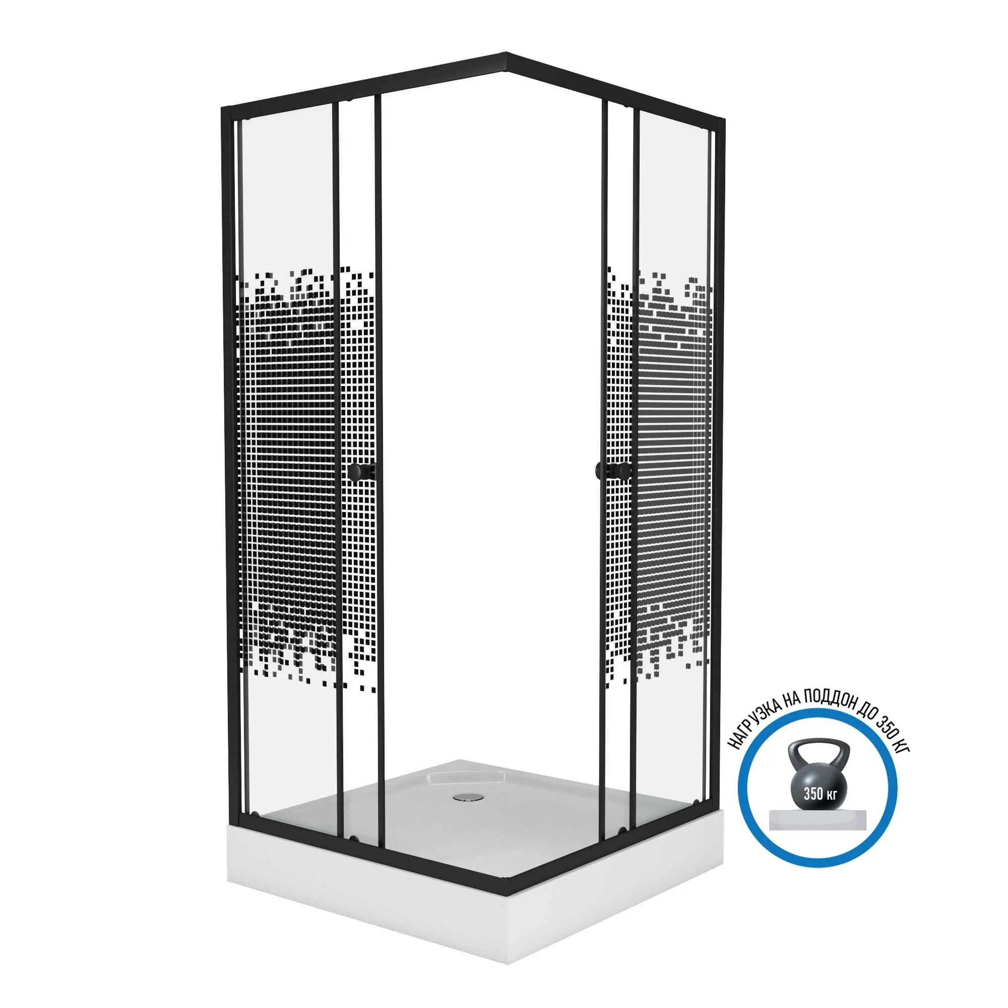 Shower corner Niagara ng-009-14q black 90 х90 cm with мозаичными glasses | Rooms