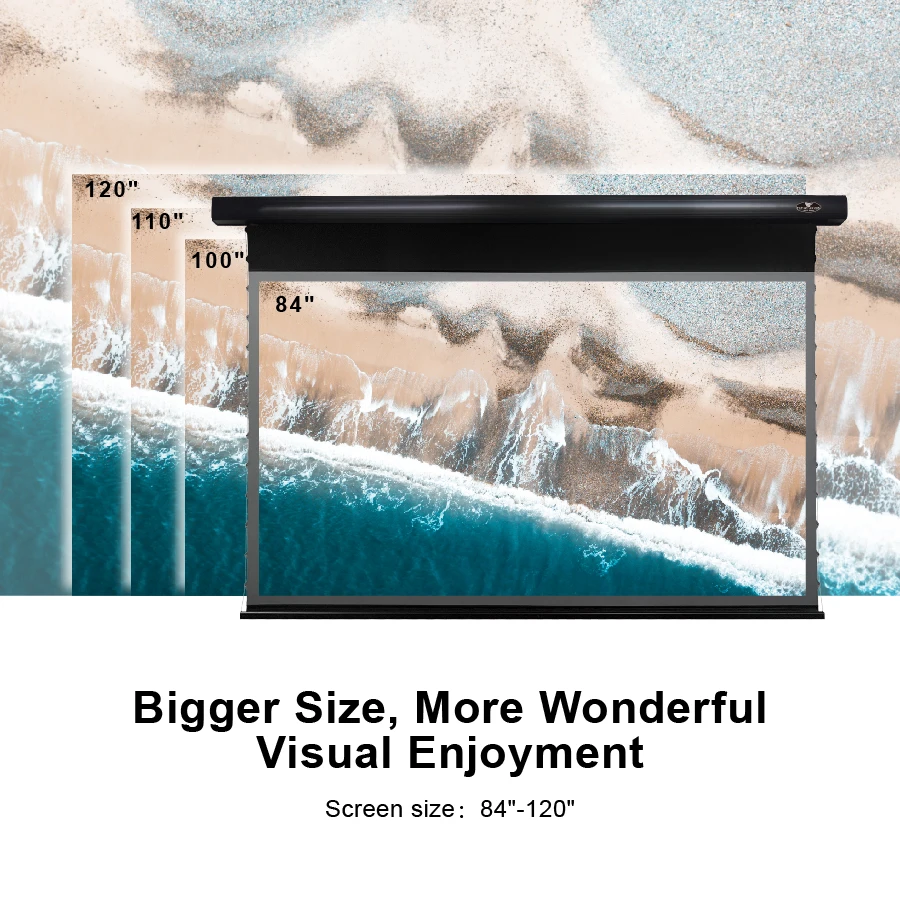 VividSTORM 120-дюймовый PRO A Slimline моторизованный откидной экран UST проектор отклоняющий