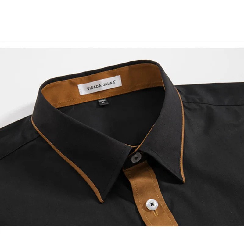 2018 Fashion Men's Shirts Long Sleeve Slim Fit Men's Casual Shirts Formal Dress Shirts Men Clothes 2018 Turn-Down Collar N5045