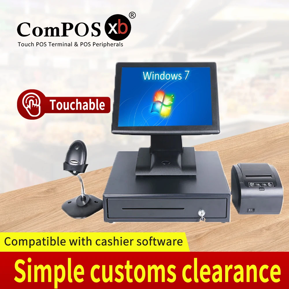 

touch screen pos system all in one cash register touch computer with printer scanner cash drawer Suitable for all kinds Terminal