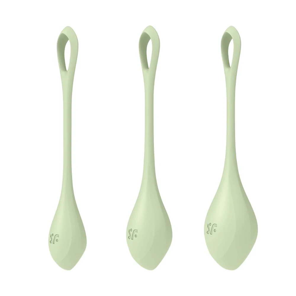 Набор из 3 салатных вагинальных шариков Yoni Power 2, Satisfyer