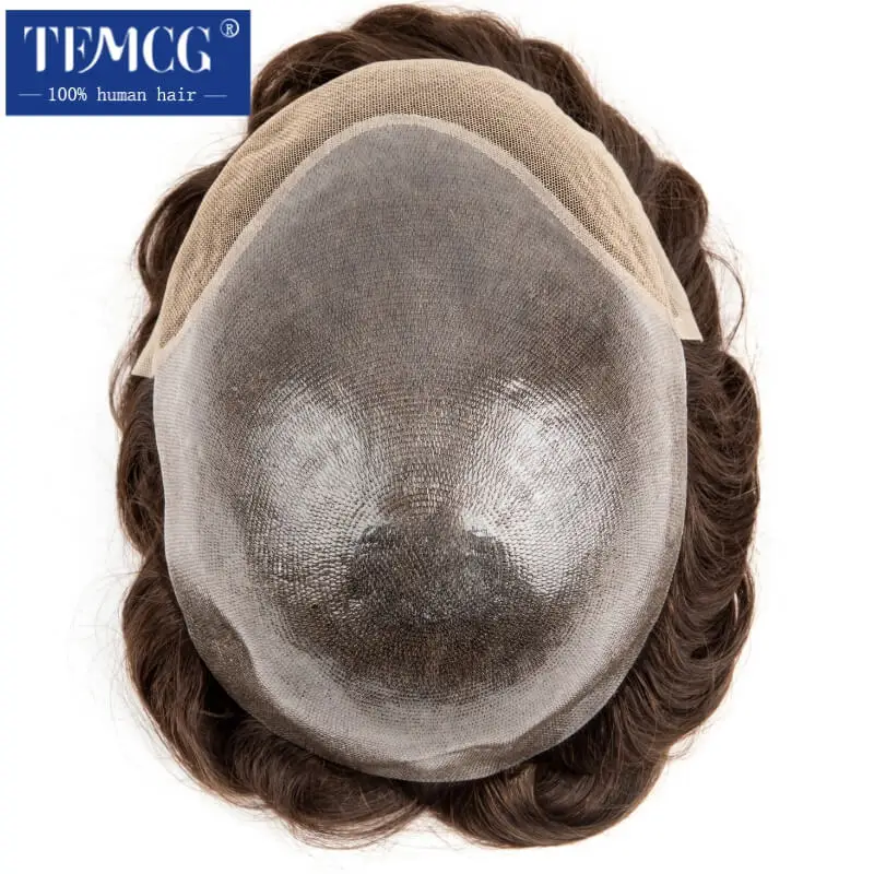 Bio Toupee Men Invisible Hairline Men's Wigs Male Hair Prosthesis 100% Natural Human Hair Replacement System Unit Wigs For Men