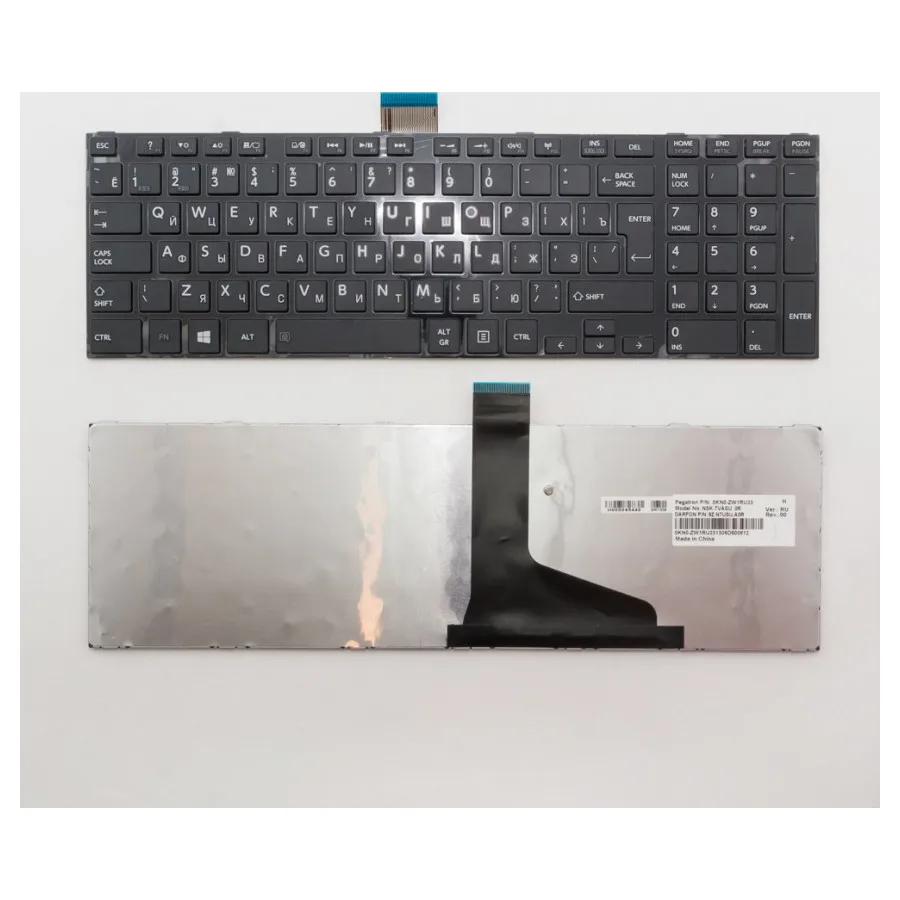 Клавиатура для ноутбука Toshiba C850 L850 P850 черная с рамкой