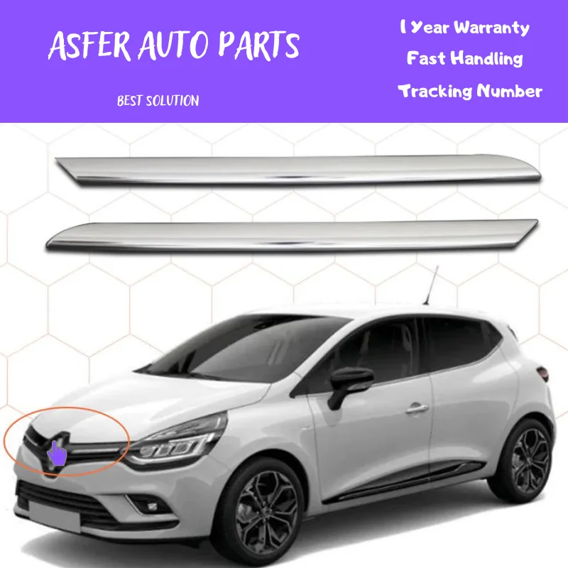 

Front Grille Streamer Grille For Renault Clio 4 Chrome Stainless 2 Pcs Right Left Set Oem 620722847R High Quality