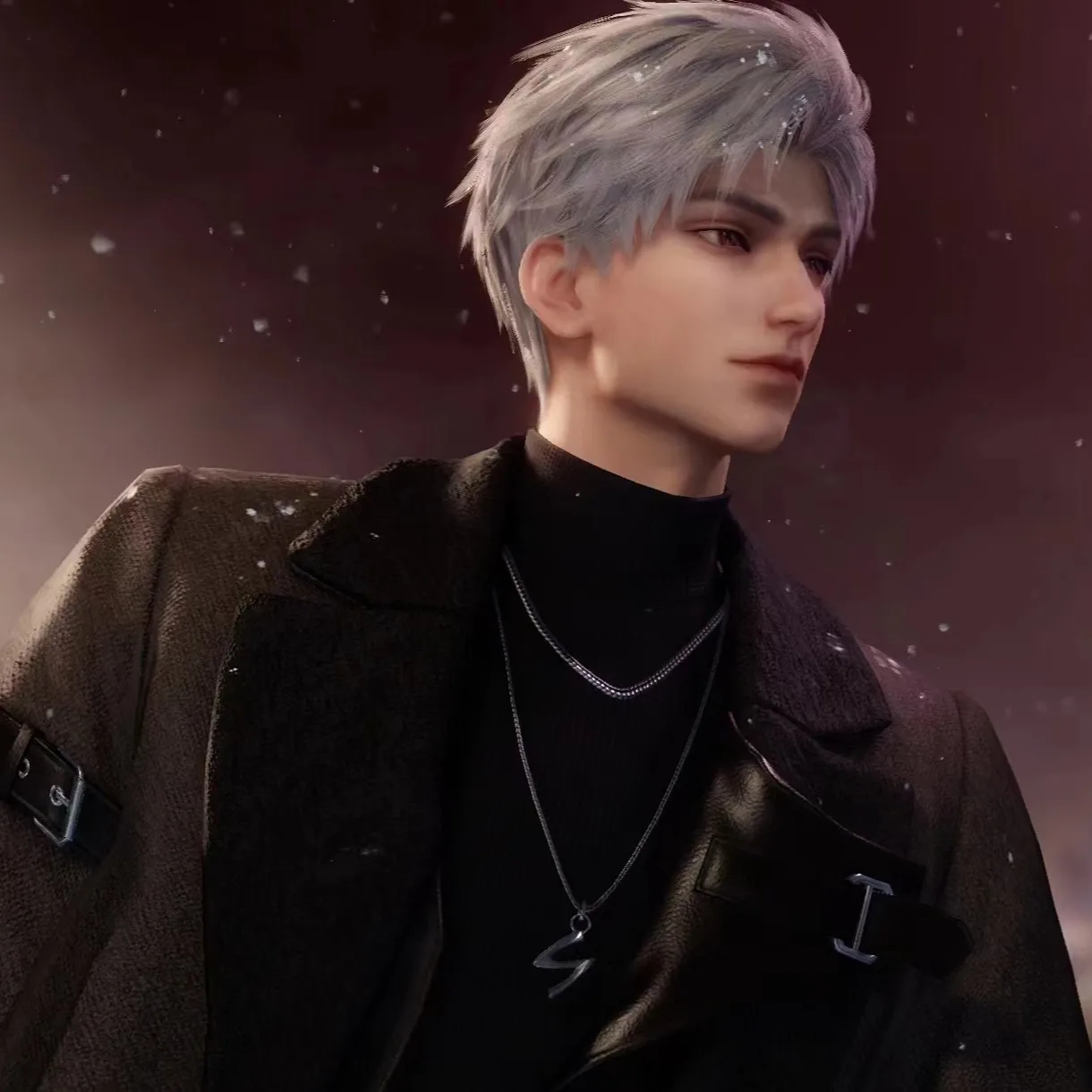 LOVEBUFF Love And Deepspace Sylus Night Plumes Цепочка из нержавеющей стали ожерелье комплект 2