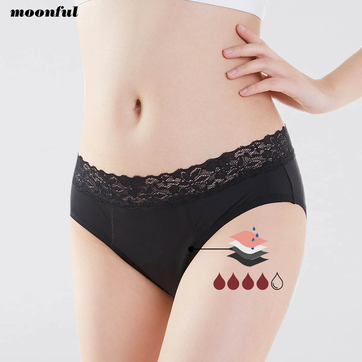 Very Absorbent Menstrual Panties Woman Period Panties 4-Layer Period Underwear for Heavy Flow Culotte Menstruelle Femme