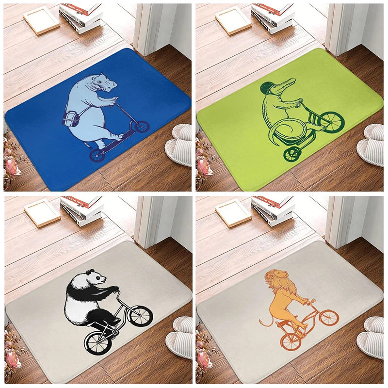 

cute animal bike Doormat Rug carpet Mat Footpad Bath mat Non-slip toilet Balcony Parlor durable Washable
