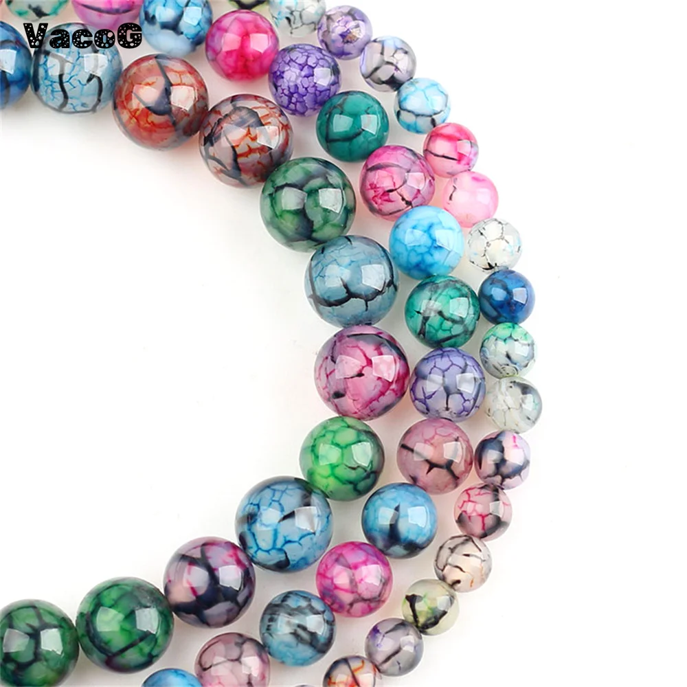 

Natural Stones BeadsColored Black Line Agate Gems Round Loose Beads For jewelry Making Needlework DIY Bracelets