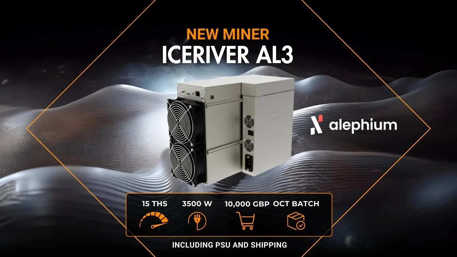 A1 ГОРЯЧИЕ ПРОДАЖИ!!! НОВЫЙ Alphenium Miner IceRiver AL3 15TH/s — новый Alph Release