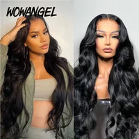 Wow Angel 250% Real HD Lace Closure Wig 7X7/6x6/5X5 HD Closure Wig Body Wave Pre Plucked 100% Human Hair Natural Black For Women