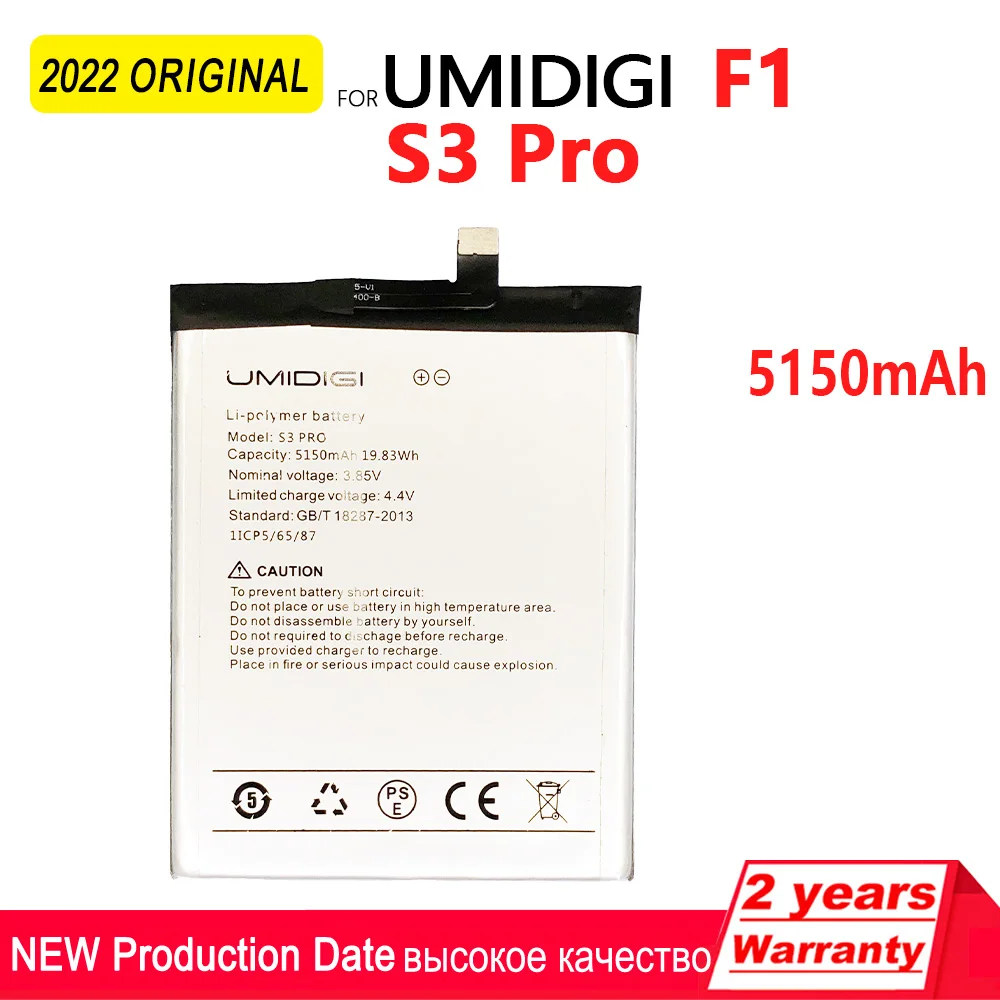 

100% Original 5150mAh S3 Pro Battery For UMI Umidigi F1 F1 Play S3 Pro Rechargeable High quality Batteries With Tracking Number