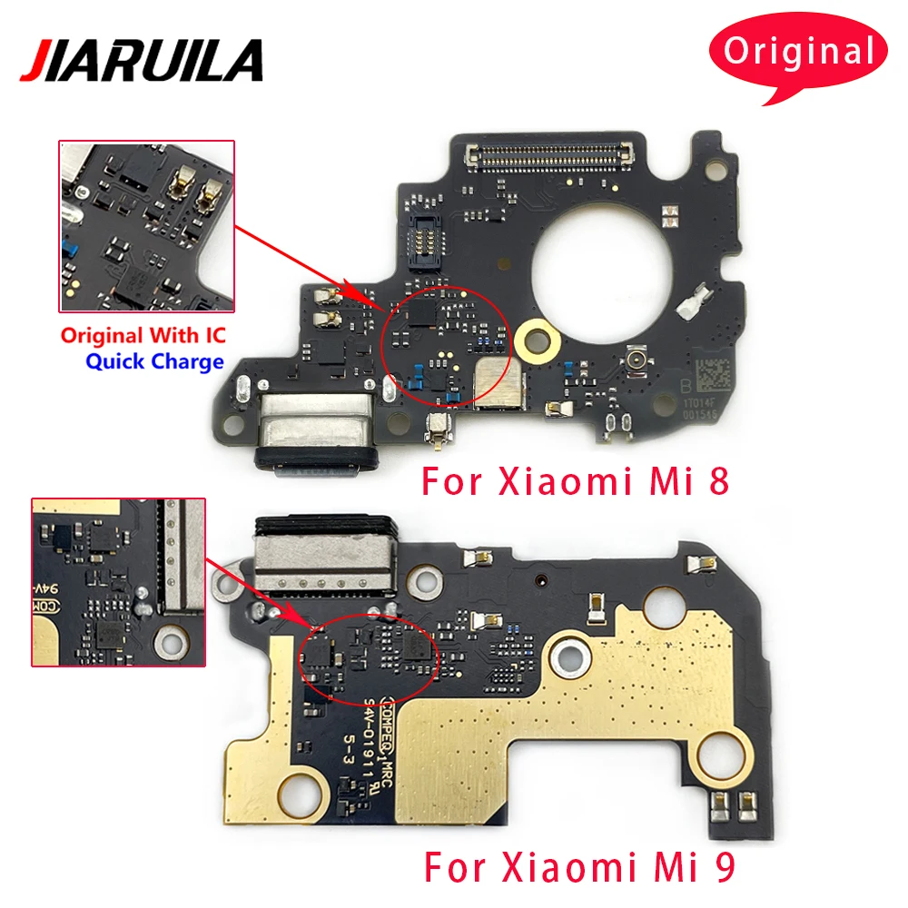 

100 % New Original Dock Charging Connector Flex Cable For Xiaomi MI 9 USB Charger With Mirophone For Xiaomi MI 8 Repair Part