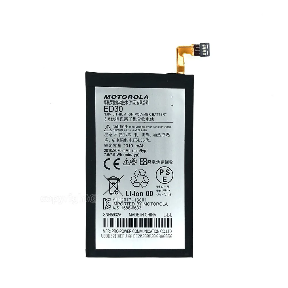 Original Motorola 2010mAh ED30 Battery For Moto G G2 XT1028 XT1032 XT1033 XT1034 XT1068 Phone High Quality Battery +Free Tools