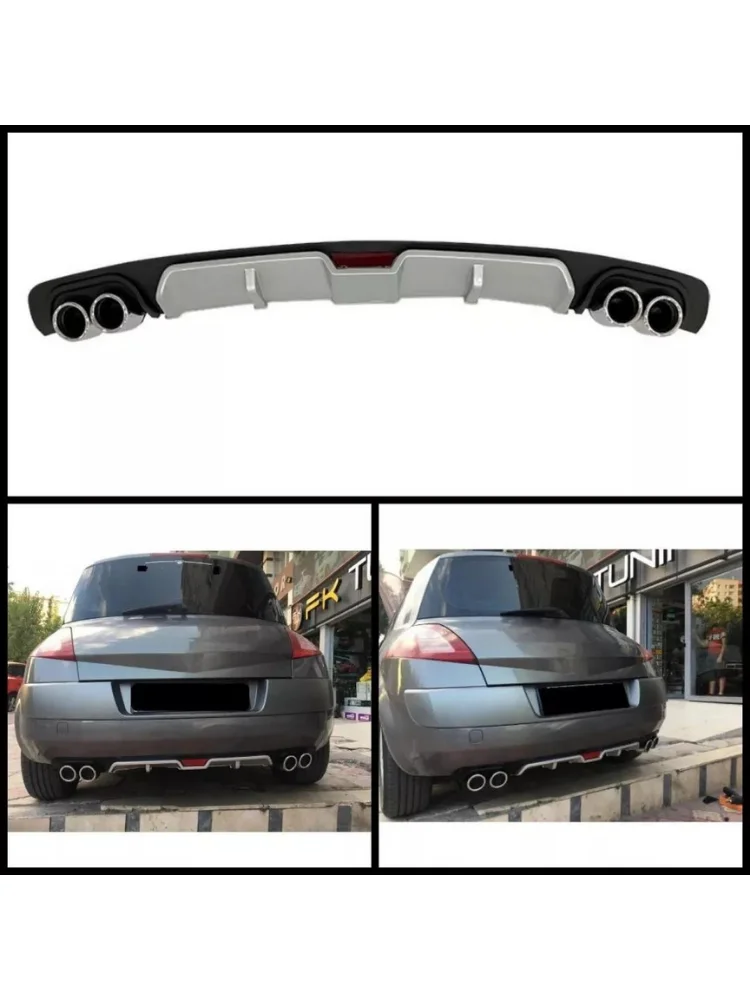 

For Renault Megane 2 Black ABS Plastic Car-Styling Spoiler Deflector Body Kit Splitter Lip Hatchback Car Rear Bumper Diffuser