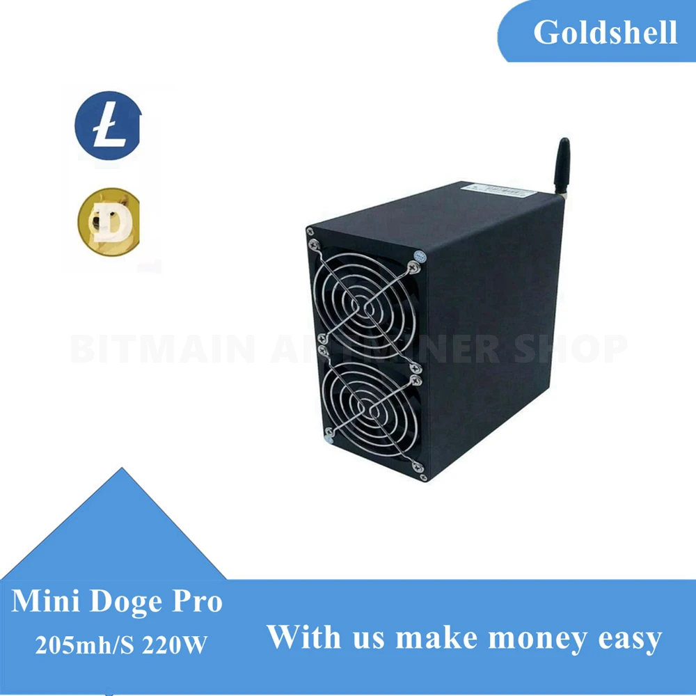 Newest Goldshell Mini Doge Pro 205MH/S Dogecoin & Litecoin Miner 220W LTC & Doge Mining Machine With PSU Optional