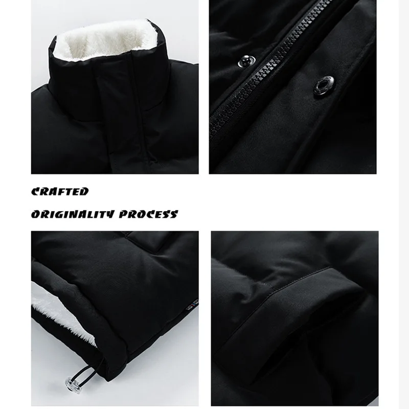 Одежда Воротничком Для Мужчин И Женщин Зимняя С Плюсом ТолсТая Широкая КуртКа