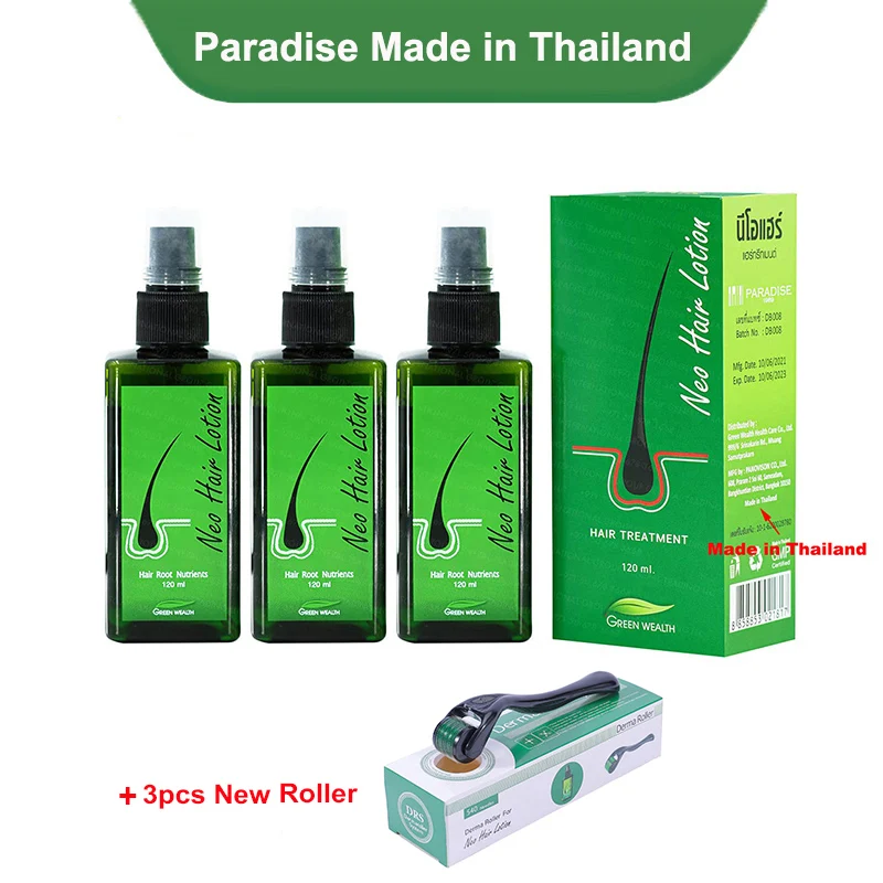 

3PCS Paradise Made In Thailand Neo Hair Lotion 120ml Scalp Treatment Hair Root Nutrients Anti-Loss Hair Regrowth Oil Products