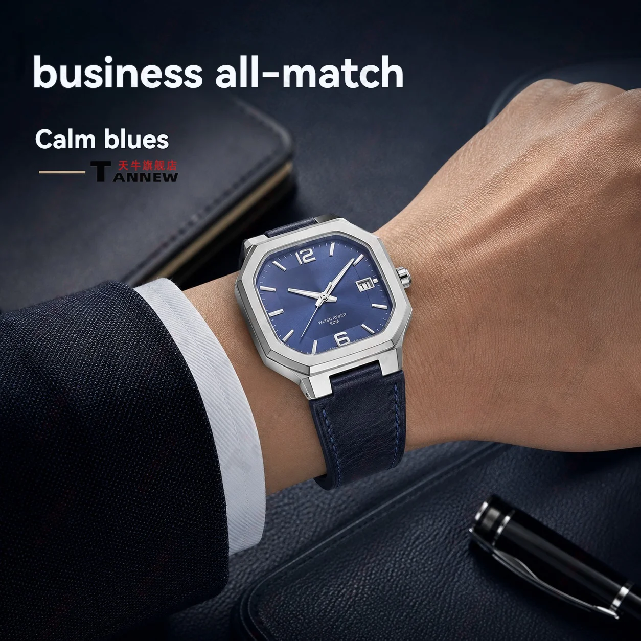 Фото Мягкий кожаный ремешок для часов, совместимый с Casio MTP-B195, сменный ремешок для мужчин и женщин №3