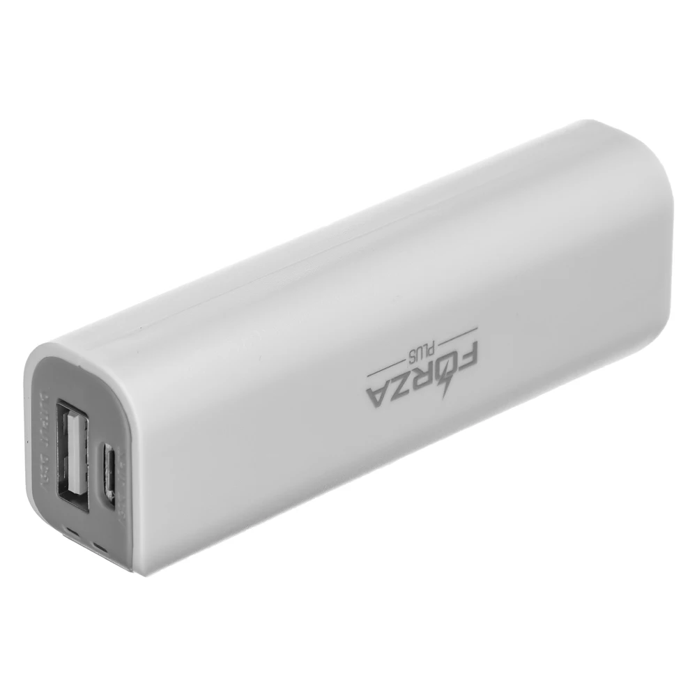 Аккумулятор мобильный FORZA 2000 мАч USB 1А компактный белый | Внешние аккумуляторы