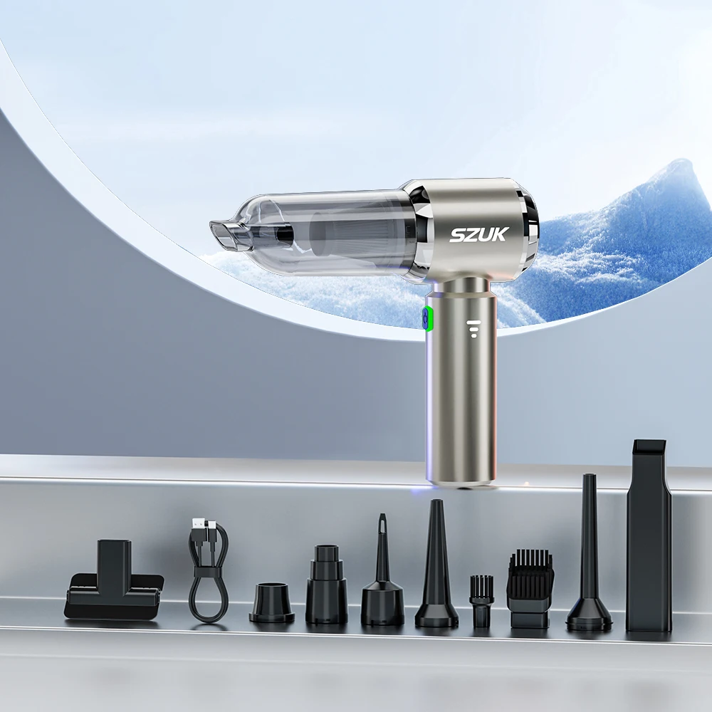 

Беспроводной Мини-пылесос SZUK Для Автомобиля, 985000 Па, Мощное Всасывание, Портативный, Ручной, С HEPA-фильтром