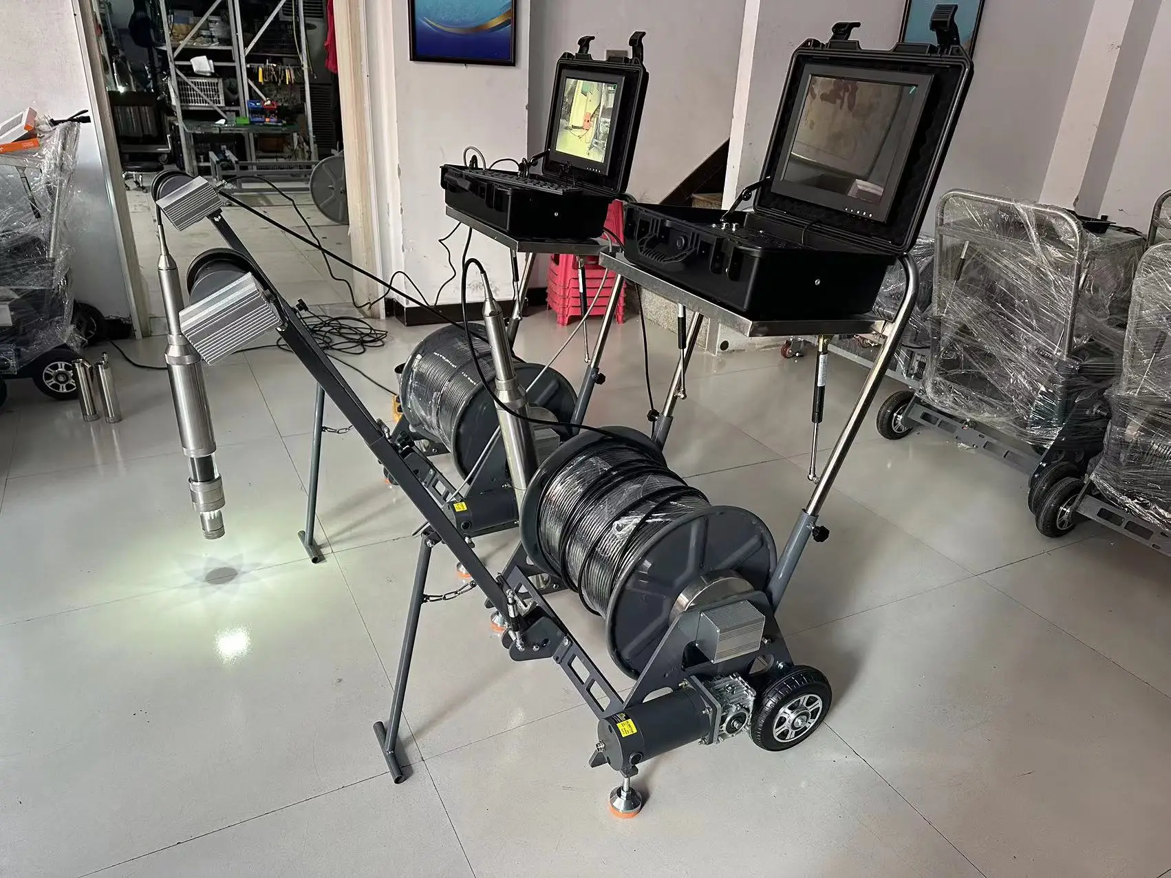 Электрическая лебедка для записи видео подземная нефтяная колодязь