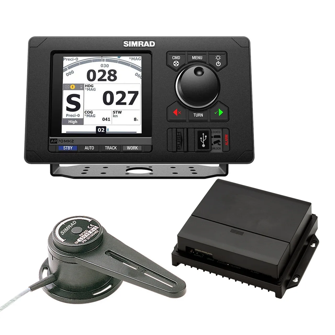 

DISCOUNT ON Simrad AP70 MK2 Autopilot Basic Pack- Includes AP70 MK2 Control Head, AC70 Course Computer RF300 Feedback
