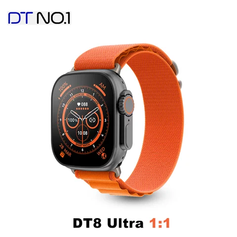 Умные часы DT8 Ultra, 49 мм, мужские Ультра-часы 8, умные часы 1:1, чехол, NFC, для женщин, Bluetooth, вызов, Беспроводная зарядка, 2-дюймовый HD экран