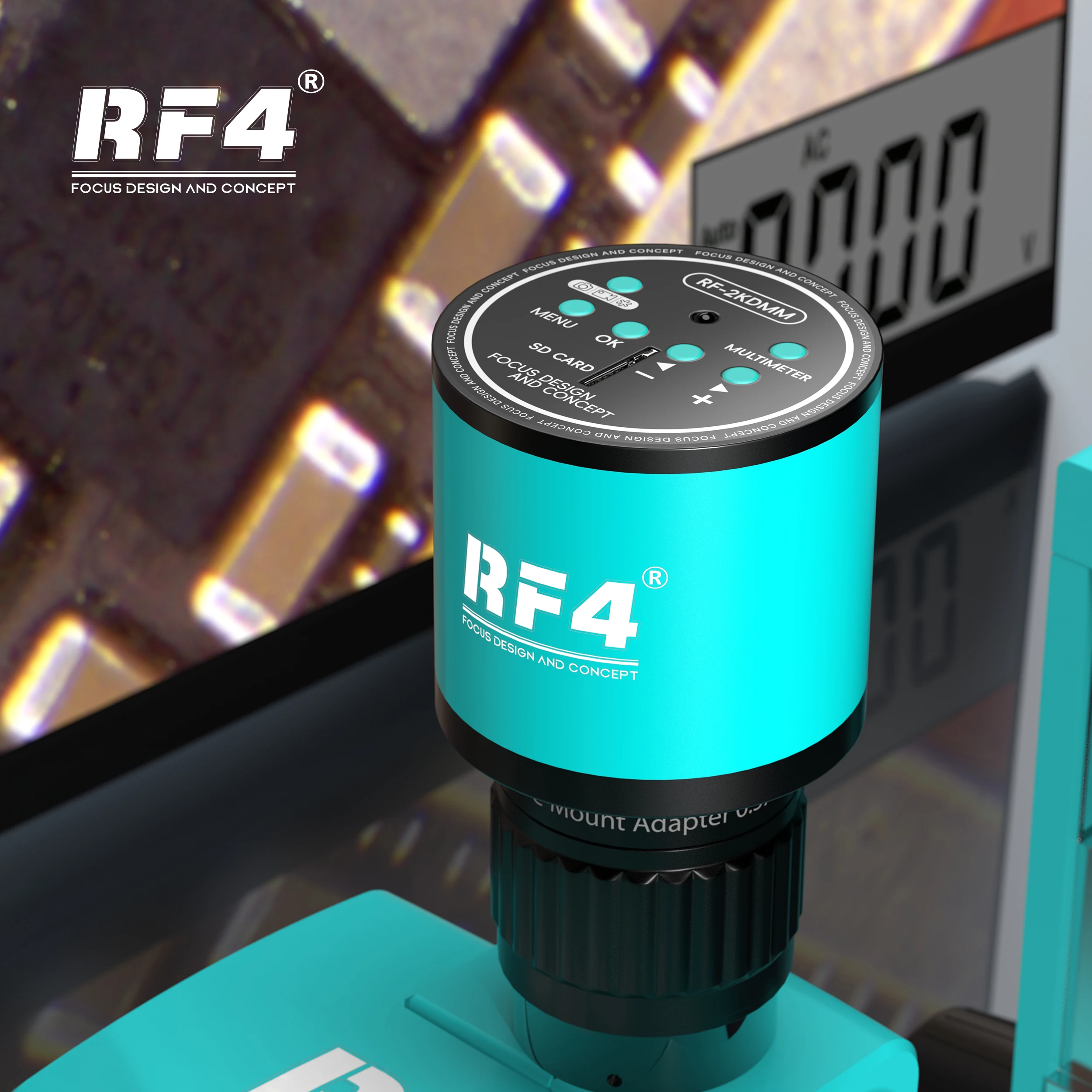RF4 RF-2KDMM 2K Full HD микроскопическая камера видео с измерительным мультиметром для