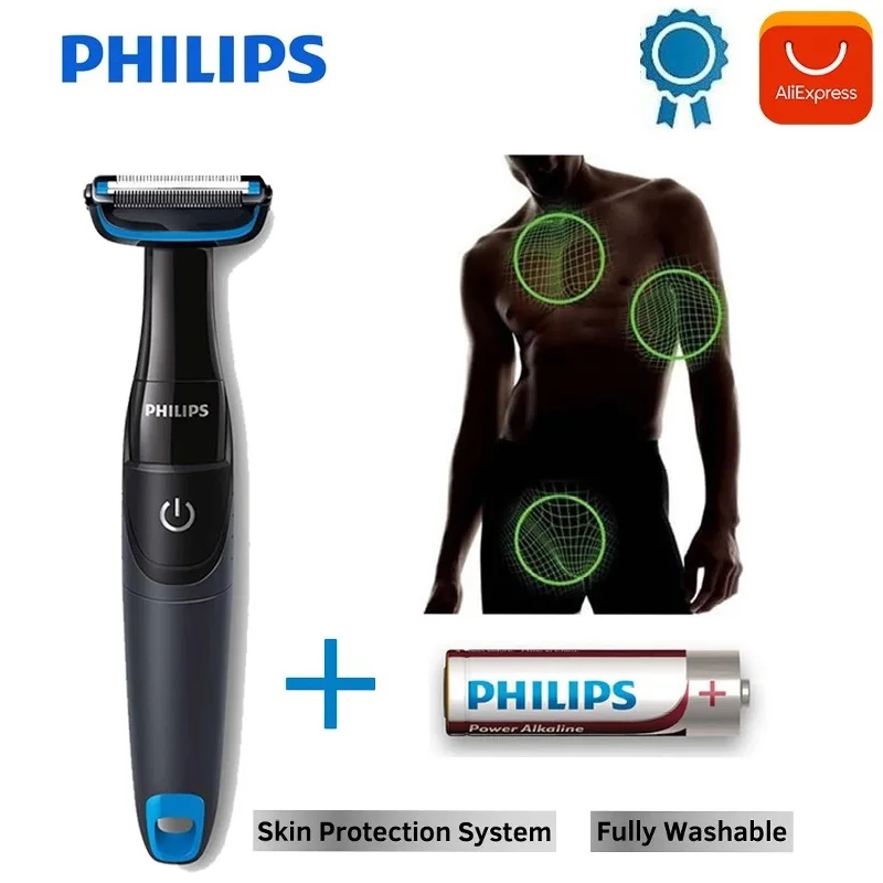 Philips BG1024/15 перезаряжаемая Бритва для мужчин для ухода за телом для чувствительных участков глобальное Универсальное напряжение оригинал