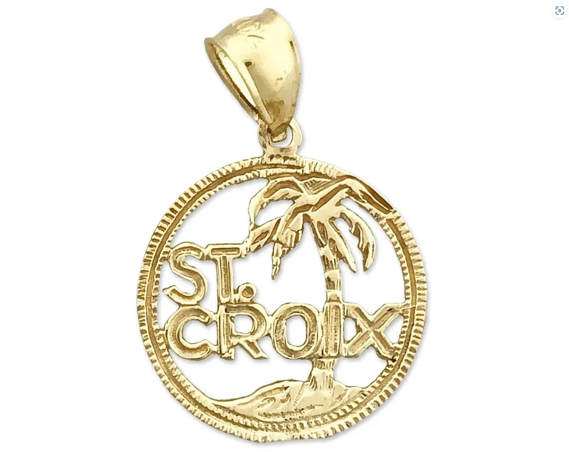 

Custom Nameplate Pendant Necklace Personality 18 Gold Plated Saint Croix Virgin Islands Charm