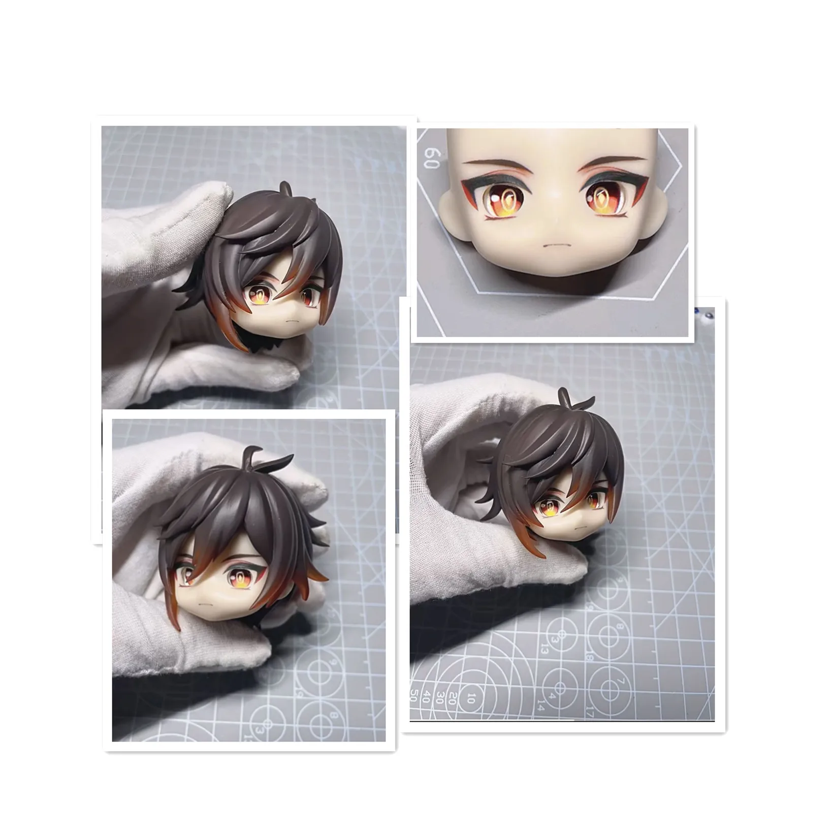 Zhongli маска глиняного человека Genshin ударопрочный открытый глаз Лицевая панель