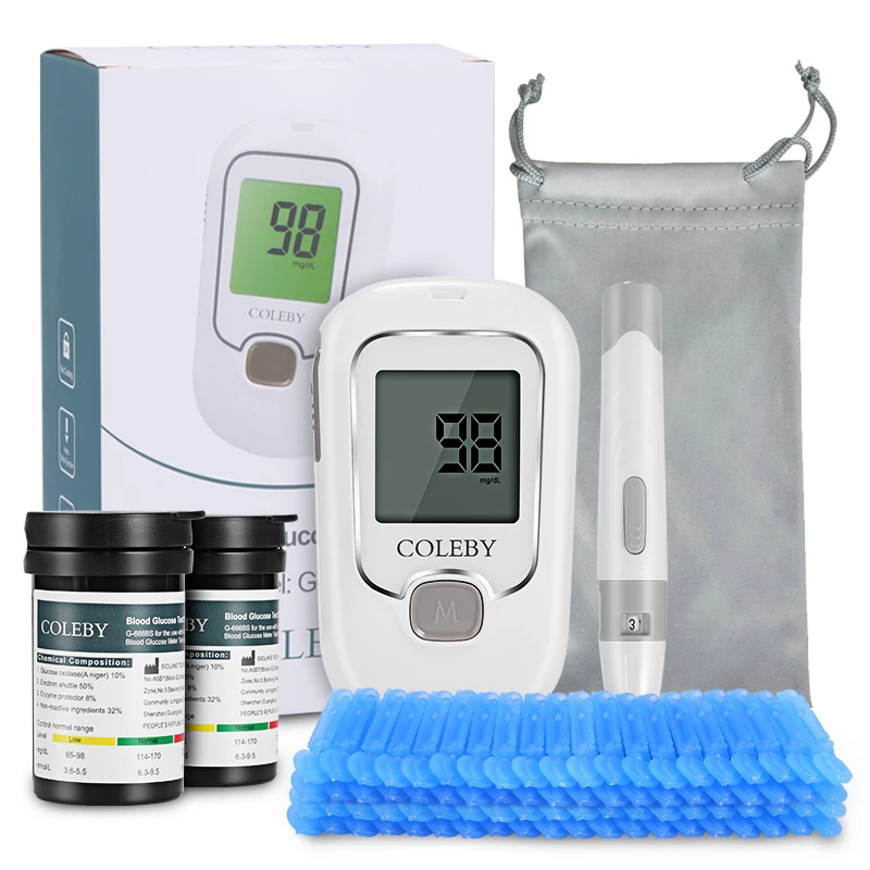 

COLEBY квадратный глюкометр с ЖК-дисплеем, высокоточный портативный глюкометр