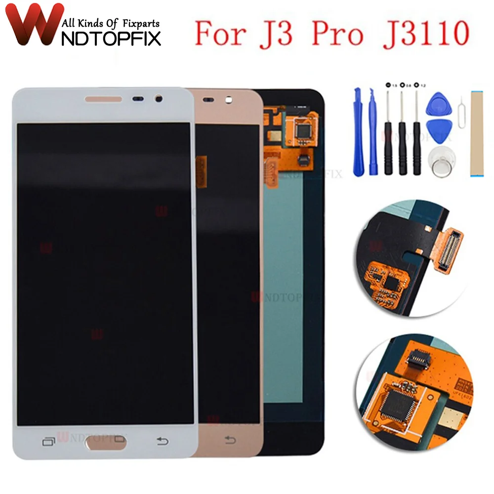 ЖК-дисплей TFT для Samsung Galaxy J3 Pro J3P J3110, ЖК-дисплей, сенсорный экран, дигитайзер в сборе, запасные части