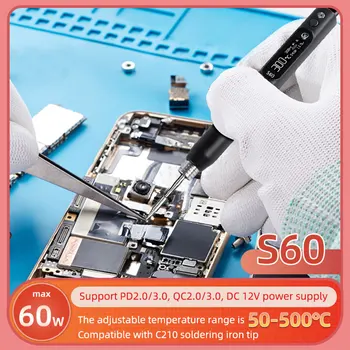 SEQURE S60 Nano Soldering Iron Support PD/QC Power Supply Compatible with C210 Solder Tips Repair Tool Anti-static Soldering Pen 1